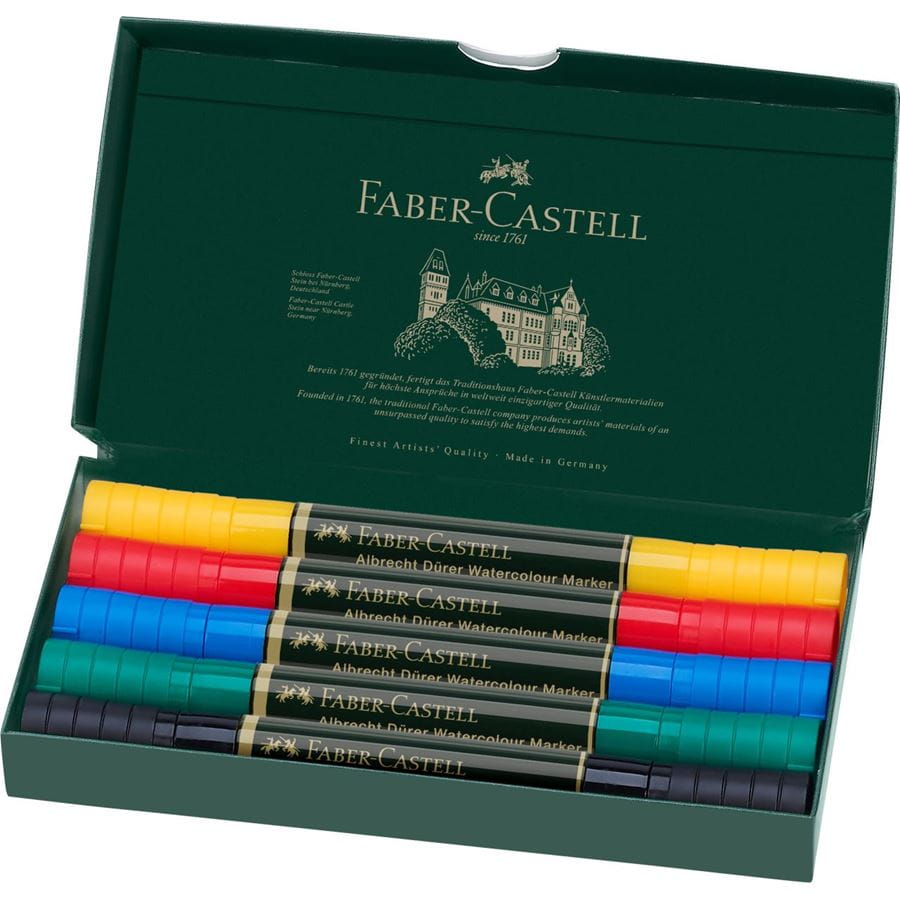 Faber-Castell - Estuche de cartón c/5 marcadores A.Dürer Watercolour Marker