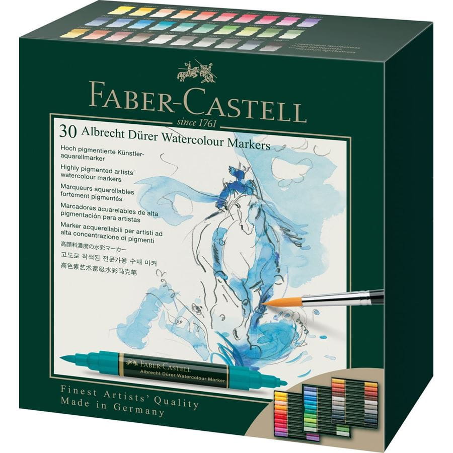 Faber-Castell - Estuche de cartón c/30 marcadores A.Dürer Watercolour Marker