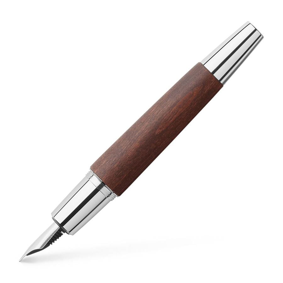 Faber-Castell - Pluma estilográfica e-motion madera peral, F, marrón oscuro