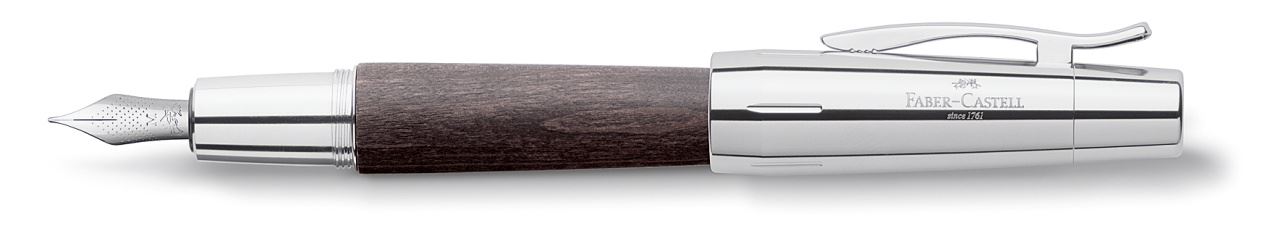 Faber-Castell - Pluma estilográfica e-motion madera de peral, F, negro