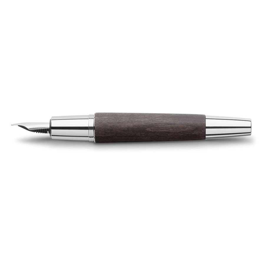 Faber-Castell - Pluma estilográfica e-motion madera de peral, B, negro